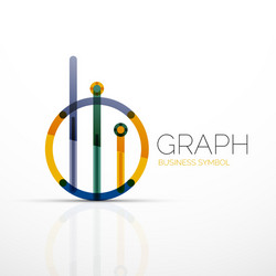 abstract logo idea linear chart or graph vector image