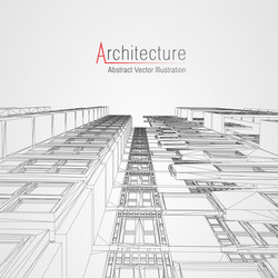 architecture line background building vector image