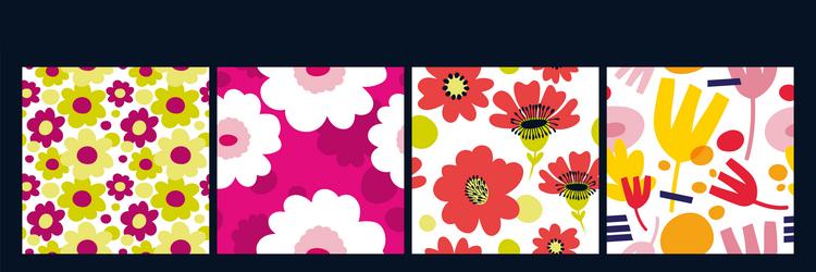 artistic seamless pattern with abstract flowers vector