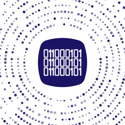 blue binary code icon isolated on white background vector image