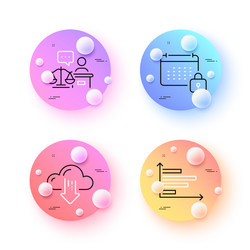 cloud download horizontal chart and court judge vector image