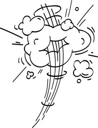 hand drawn of a tornado exploding vector image