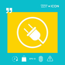 Plug in round icon vector