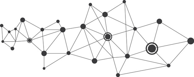 polygonal with connecting dots and lines vector image