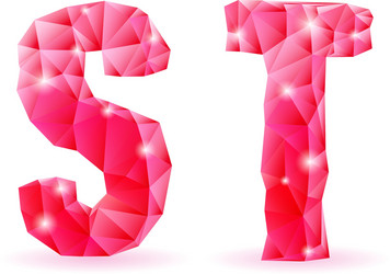 ruby polygonal font vector image