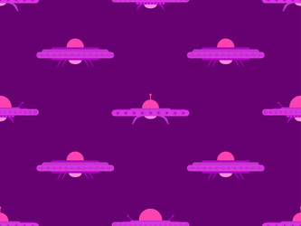 ufo seamless pattern in flat style background vector image
