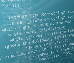 c lenguage code on dark background vector image