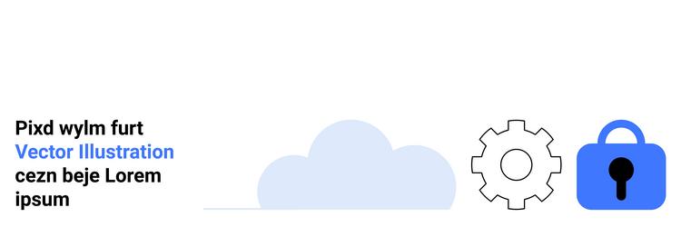 cloud technology and data security with gear vector image