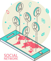 conceptual image with social networks flat vector image