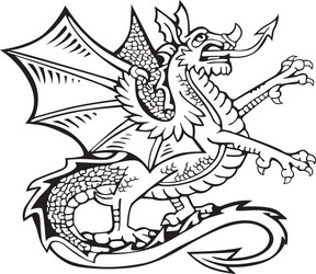 Heraldic Dragon Emblem Vector Image
