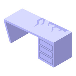 old broken desk showing surface damage isometric vector image