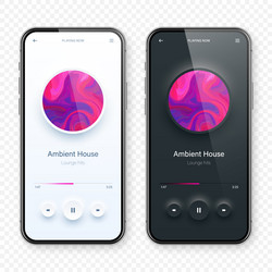 Online audio player user interface smartphone app vector