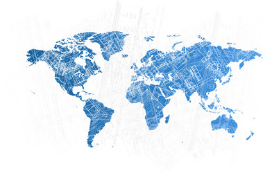 World map flat Royalty Free Vector Image - VectorStock