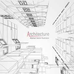 architecture line background building vector image