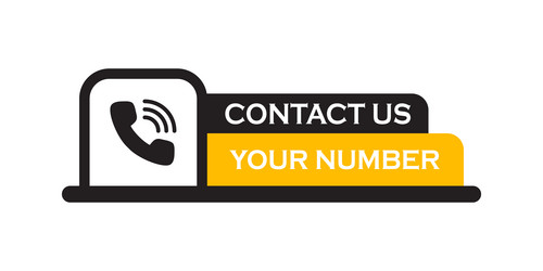call us button icon in flat style phone number vector image