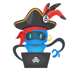 Cyber Pirate Robot Hacking vector image