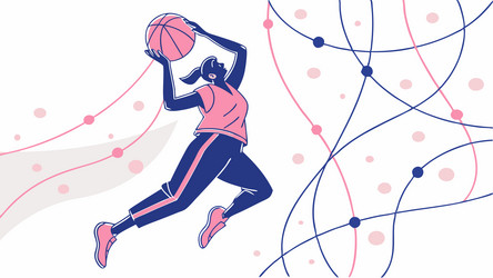 dynamic basketball player in mid-game action vector image
