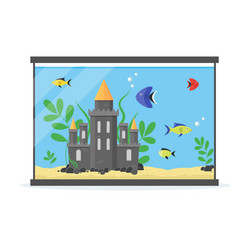 glass aquarium for interior home vector