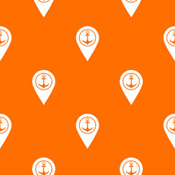 map pointer with symbol anchor and sea port vector image