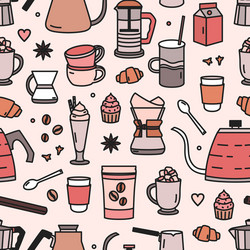 modern seamless pattern with tools and utensils vector