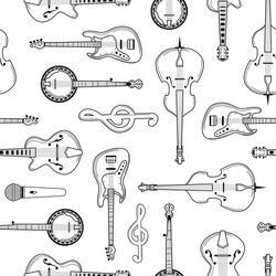 Musical Instruments Outline Pattern vector image