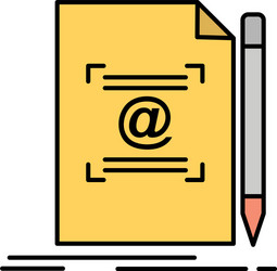 note letter text mail create flat color icon vector image
