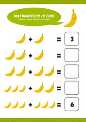 preschool addition mathematics learn worksheet vector image