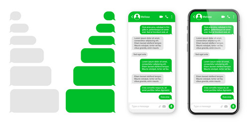 realistic smartphone with messaging app blank sms vector image