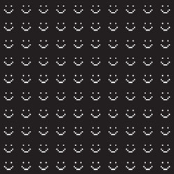 seamless pattern with smile icons pixel art vector image