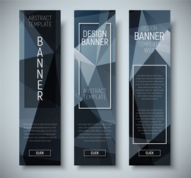 set of vertical web banners with abstract vector image