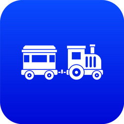 toy train icon digital blue vector