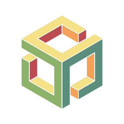 abstract isometric cube design interlocking vector image