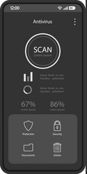 anti malware smartphone app interface template vector