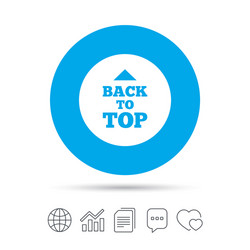 back to top arrow sign icon scroll up symbol vector image
