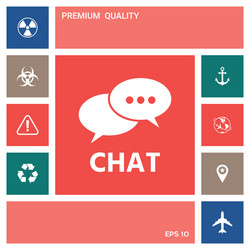 chat button icon elements for your design vector image