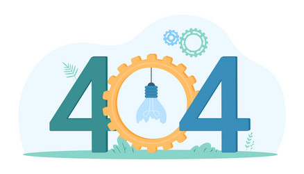 error 404 page not found with broken lightbulb vector image