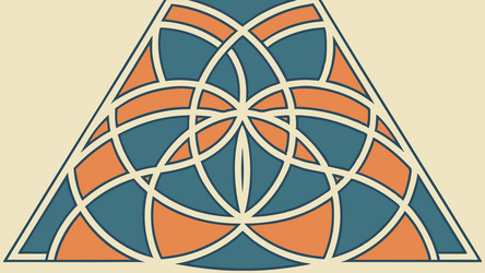 geometric triangle with intricate circular vector image