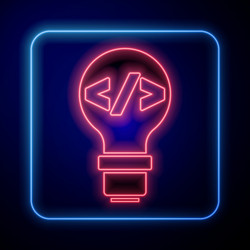 glowing neon web design and front end development vector image