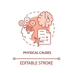 Physical causes red concept icon vector