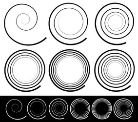 set of 6 abstract spiral element vector image