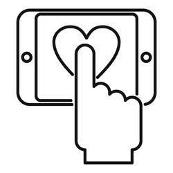 Smartphone product evaluation icon outline vector