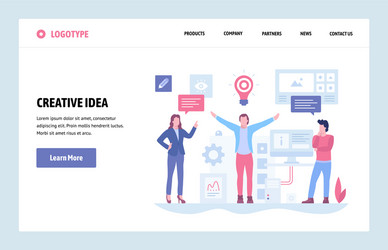 Time website landing page design template Vector Image