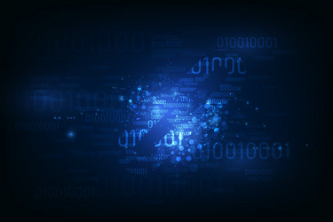 Blockchain Data Flow - Binary Code vector image