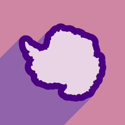 flat web icon with long shadow map arctic vector image