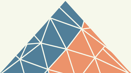 geometric triangle with intricate circular vector image