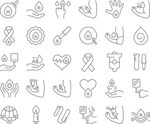 line icons world hemophilia day vector