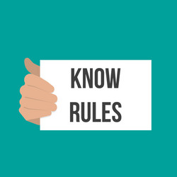 man showing paper know rules text vector