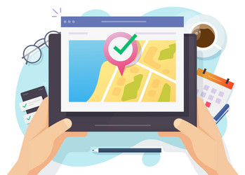 map gps web location online and pin pointer vector image