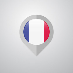 map navigation pointer with france flag design vector