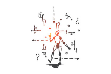 robot machine scheme microchip android vector image